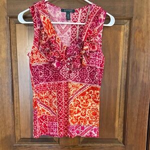 Ralph Lauren Multicolor Sleeveless Blouse, XS